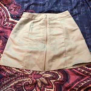 Blue suede mini skirt